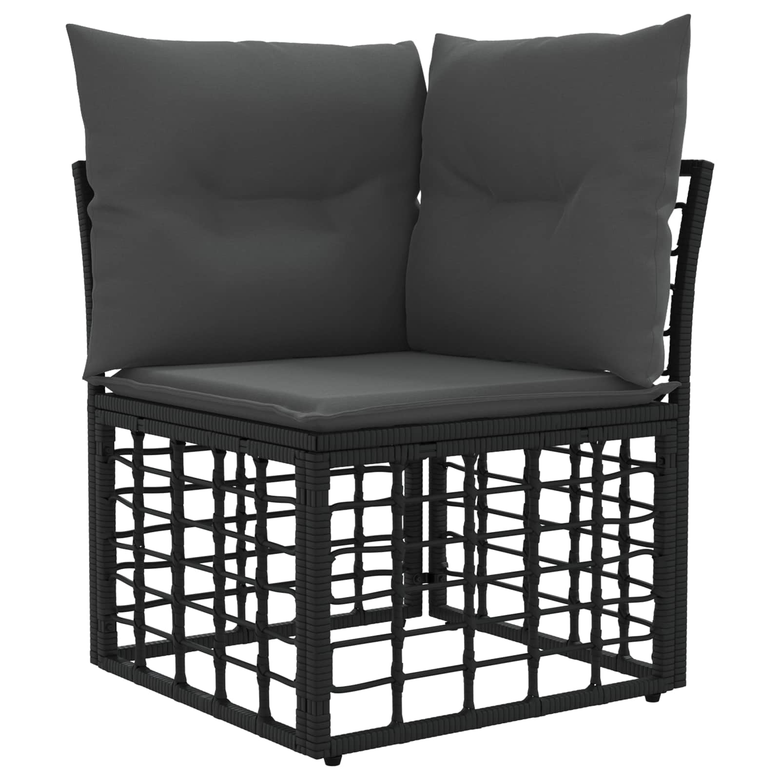 Outdoor-Sofagarnitur 12 pcs Schwarz und Dunkelgrau Polyester