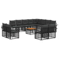 Outdoor-Sofagarnitur 13 pcs Schwarz und Dunkelgrau Polyester
