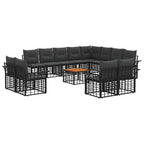 Outdoor-Sofagarnitur 13 pcs Schwarz und Dunkelgrau Polyester