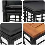 Outdoor-Sofagarnitur 10 pcs Schwarz und Dunkelgrau Polyester