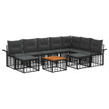 Outdoor-Sofagarnitur 10 pcs Schwarz und Dunkelgrau Polyester