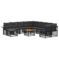 Outdoor-Sofagarnitur 12 pcs Schwarz und Dunkelgrau Polyester