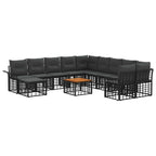 Outdoor-Sofagarnitur 12 pcs Schwarz und Dunkelgrau Polyester