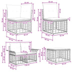 Gartensofa-set 12 pcs Schwarz und Dunkelgrau Poly-Rattan