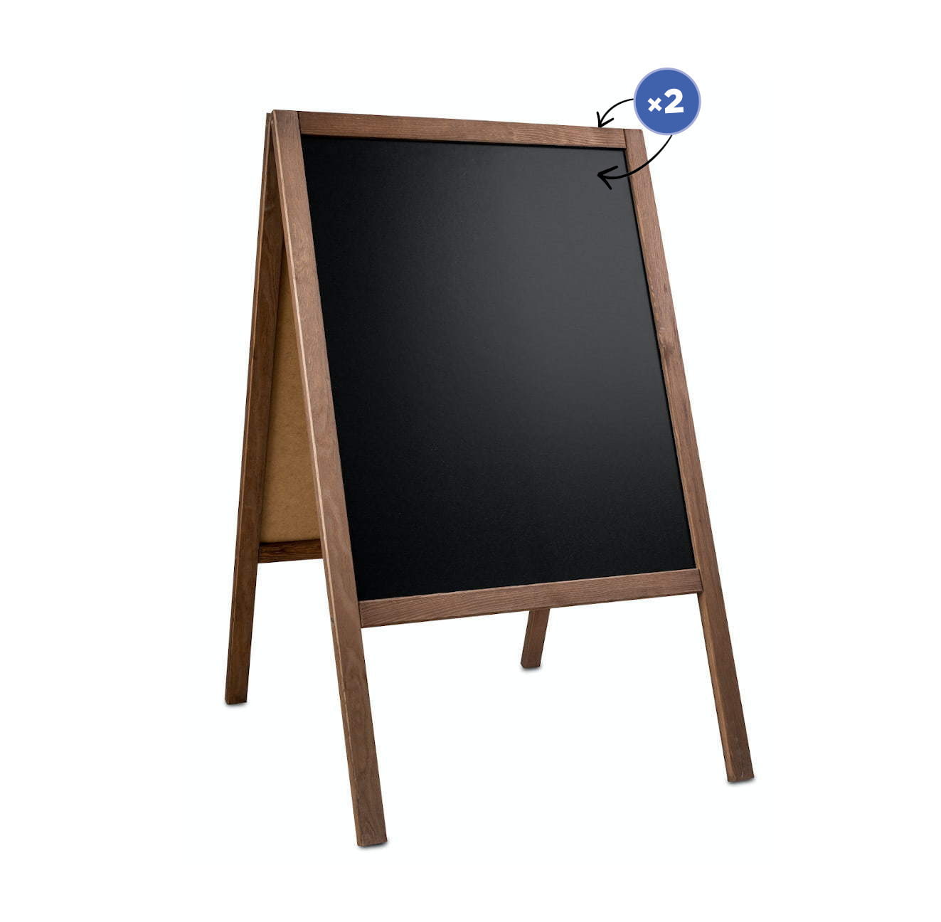 Kreidetafel/Holz Kundenstopper Classic M (60x100 cm) - braun-6