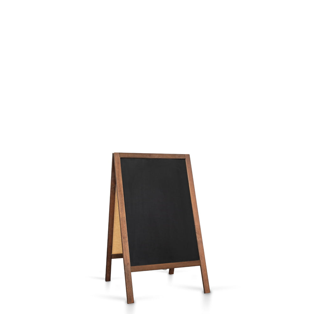 Kreidetafel/Holz Kundenstopper Classic S (51x90 cm) - braun-1