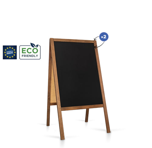 Kreidetafel/Holz Kundenstopper Classic L (61x118 cm) - braun-5