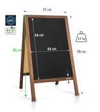 Kreidetafel/Holz Kundenstopper Classic S (51x90 cm) - braun-3
