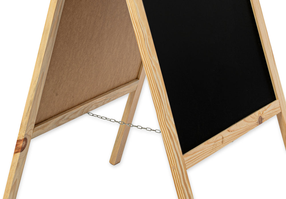 Kreidetafel/holz Kundenstopper Classic XL (72x160 cm) - natur-1