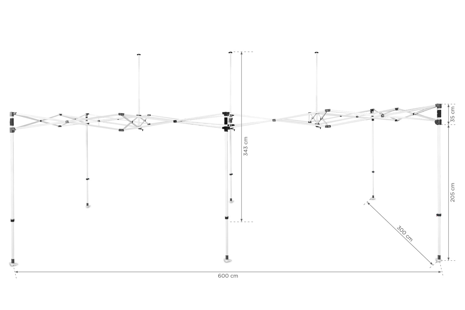 Zeltrahmen aus Stahl "BLANC" 3x6 (in einer Transporttasche auf Rädern)-9
