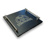 hochwertiges NaturSchiefer Tablett mit gebürstetem Griff